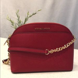Michael Kors Emmy MD Crossbody Scarlet Leather